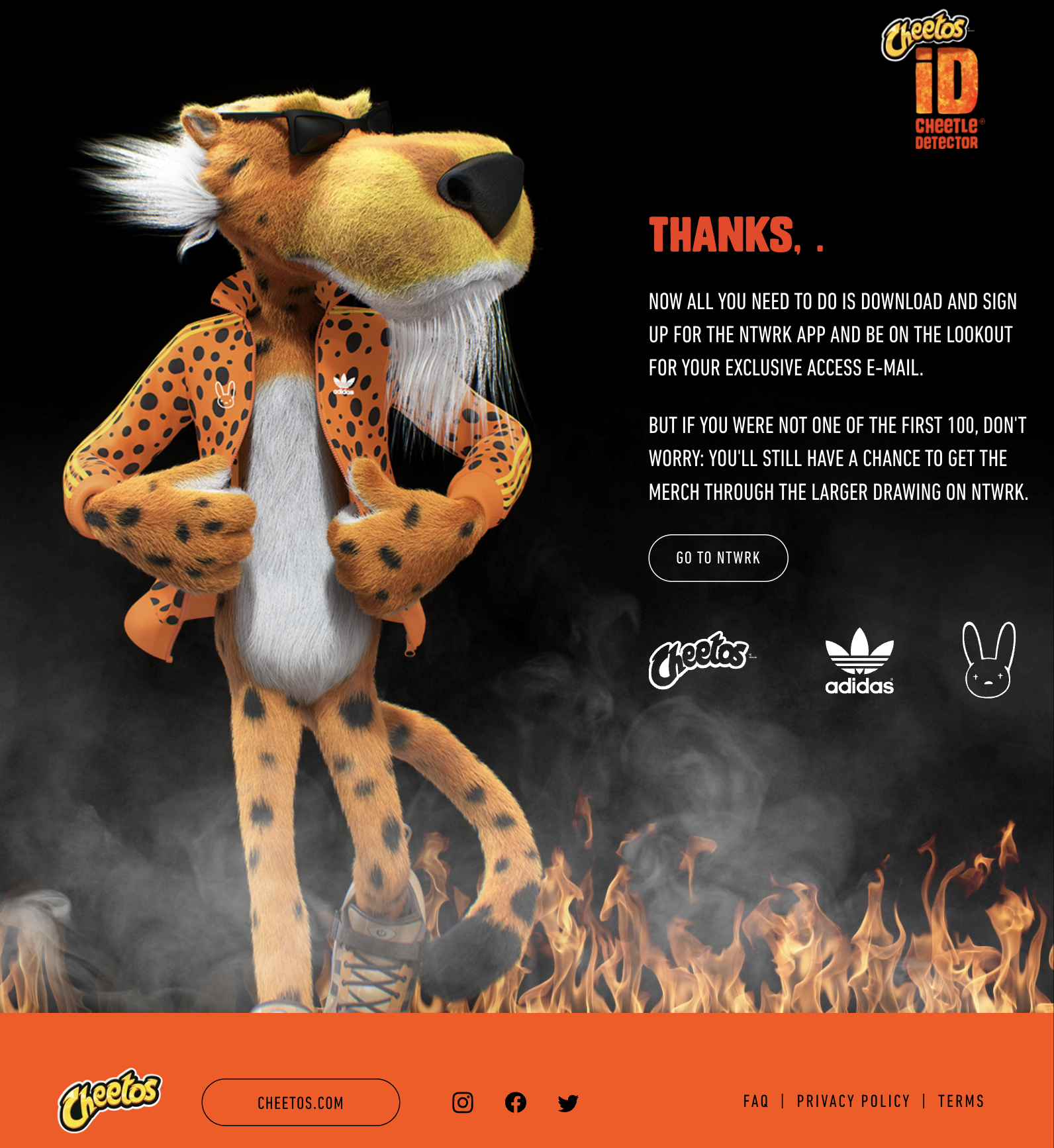 cheetos id thank you page